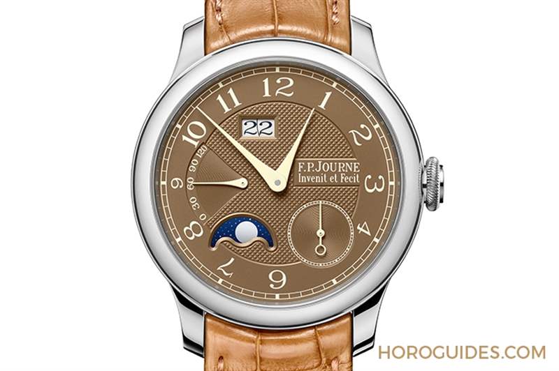 FPJOURNE - 日期窗、月相窗再大一點，FP JOURNE Octa Automatique Lune Havana雪茄面月相表改版再現