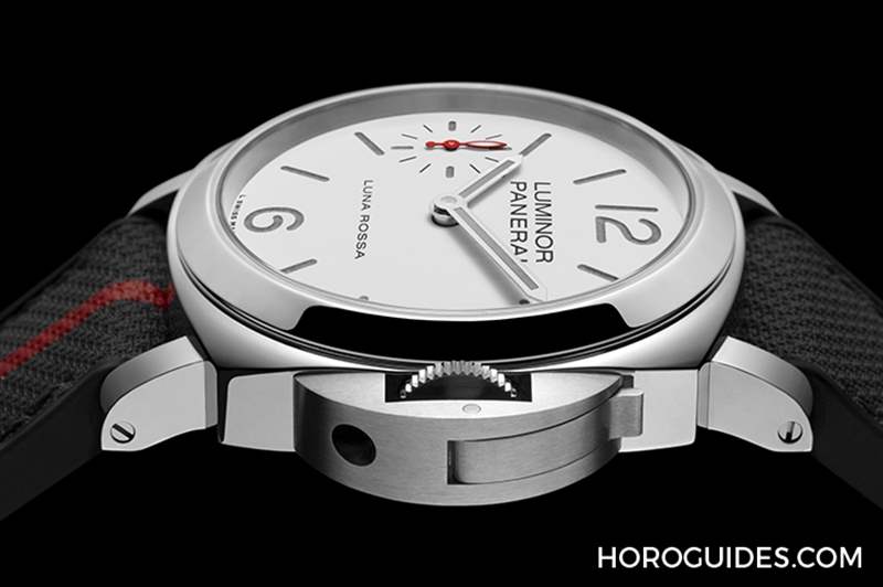 OFFICINE PANERAI - 消光白表盤、紅色小秒針，純凈又搶眼｜Panerai Luminor Luna Rossa腕表PAM01342