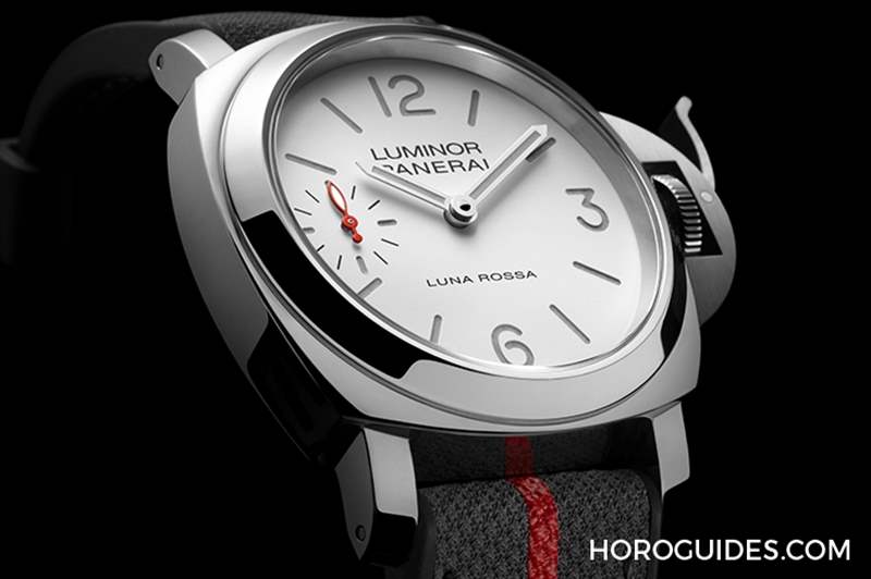 OFFICINE PANERAI - 消光白表盤、紅色小秒針，純凈又搶眼｜Panerai Luminor Luna Rossa腕表PAM01342