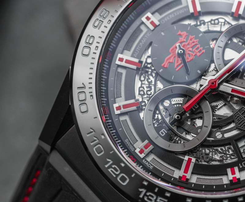 泰格豪雅 Carrera Heuer 01 Manchester United Red Devil 手表上手-復(fù)刻表