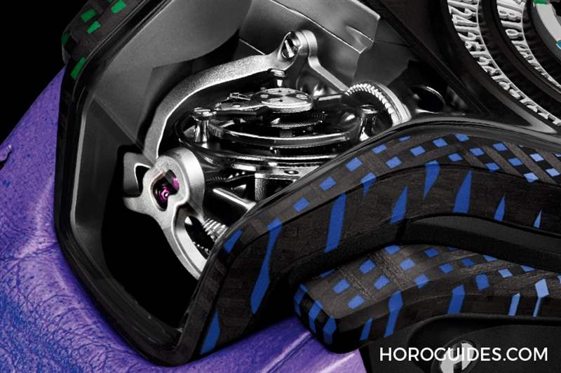 HUBLOT - 為碳纖維表殼編織出彩虹色調(diào)：HUBLOT MP-09雙軸陀飛輪5天動(dòng)力儲(chǔ)存腕表