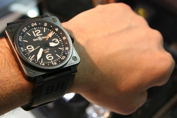 Bell & Ross BR01-93 GMT wrist 柏萊士Bell & Ross BR01-93 GMT和BR01-92金錠腕表-復刻表