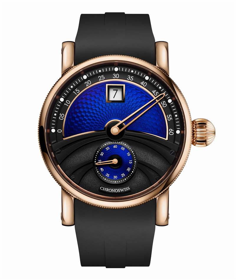 Chronoswiss推出Delphis Oracle數(shù)字跳時腕表:藍色琺瑯與璣鏤工藝-復刻表